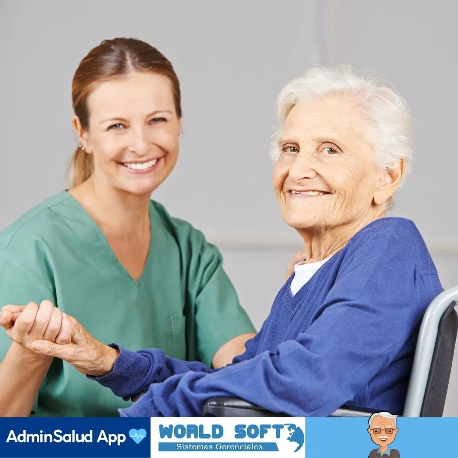 enfermera cuidando adulto mayor