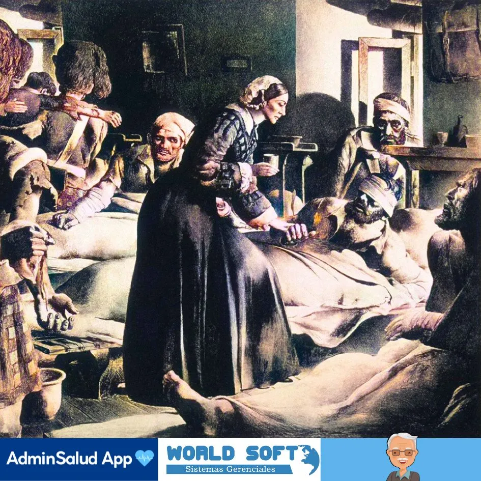 la enfermera florence nightingale cuidando a sus pacientes en el siglo xix