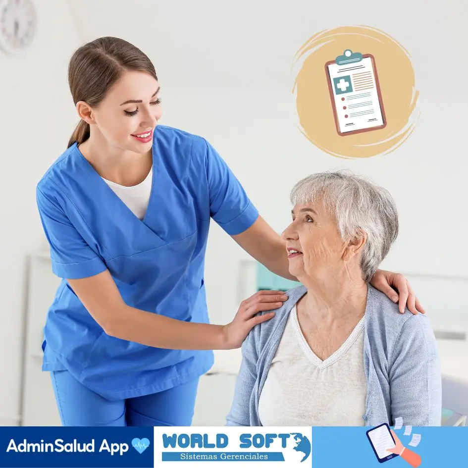 auxiliar de enfermería realiza el diagnóstico en hogar geriátrico