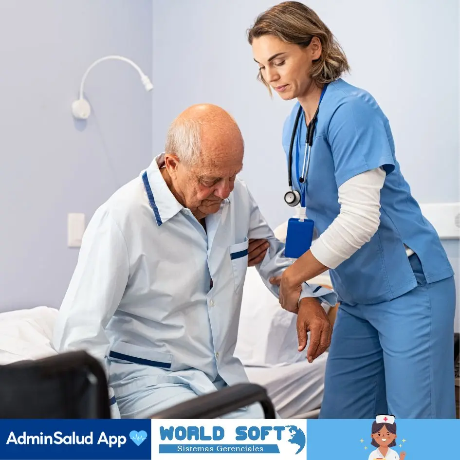 auxiliar de enfermería asiste a una persona mayor