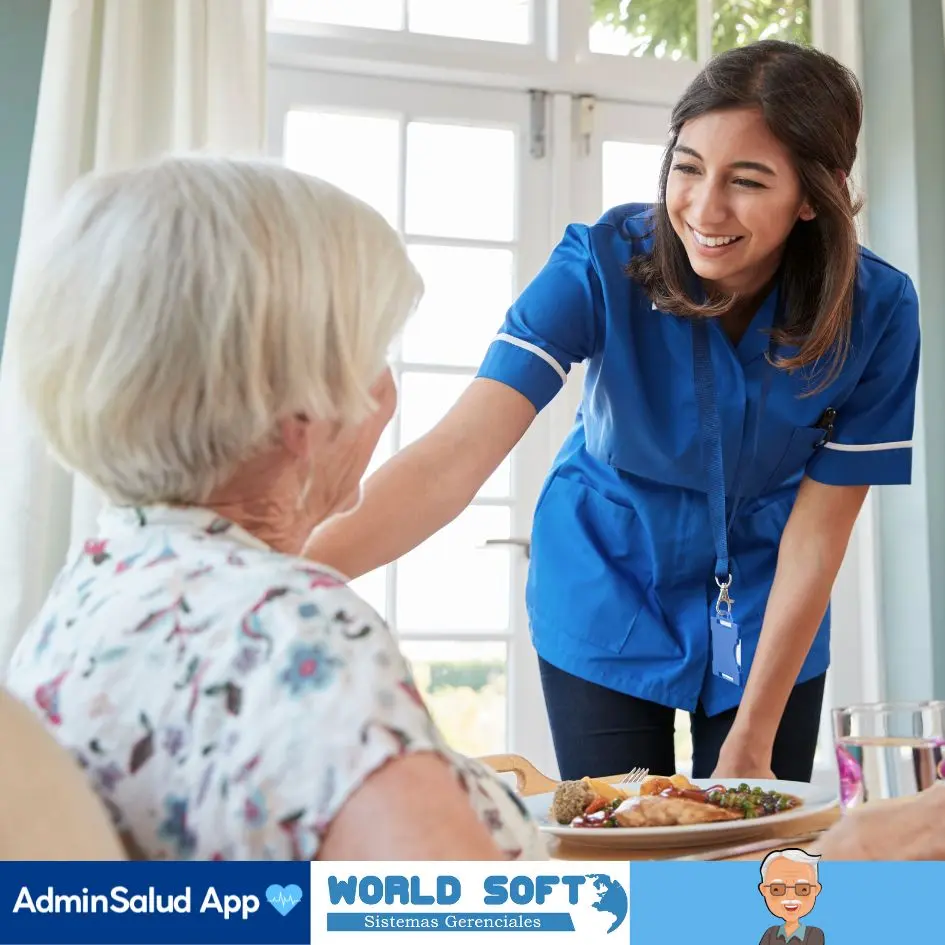 enfermera brinda cuidados básicos de enfermería geriátrica a una persona mayor