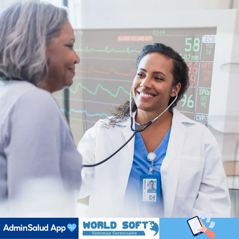 auxiliar de enfermeras realiza la toma de signos vitales en un hogar geriátrico