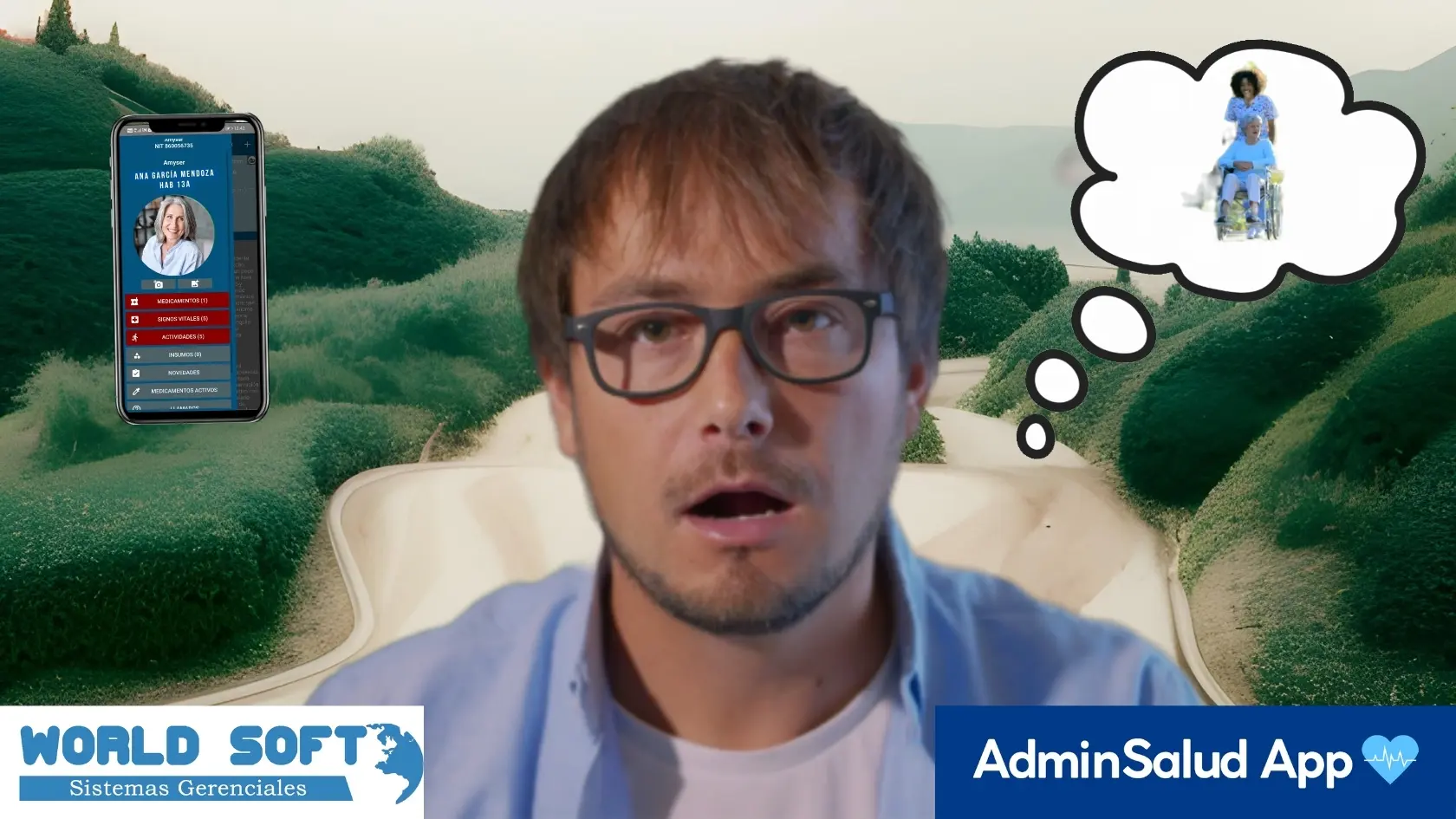 hombre sorprendido y pensativo en un hogar geriatrico con alta calidad