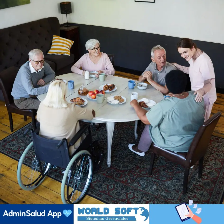 se muestra como funciona un hogar geriátrico